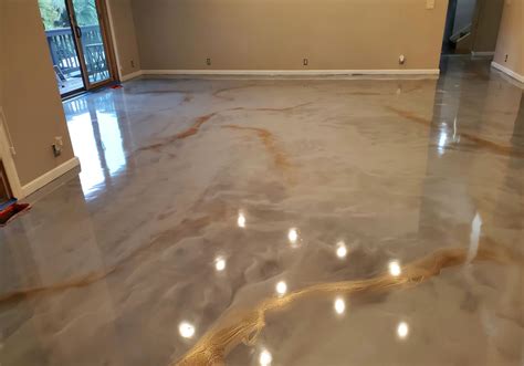 metallic epoxy concrete floor in house|residential metallic epoxy flooring.